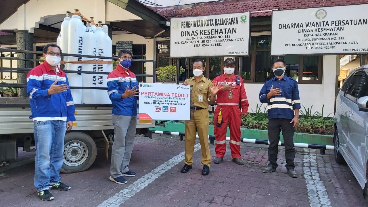 Dukung Kesiapsiagaan, Pertamina RU Balikpapan Bantu Tabung Oksigen