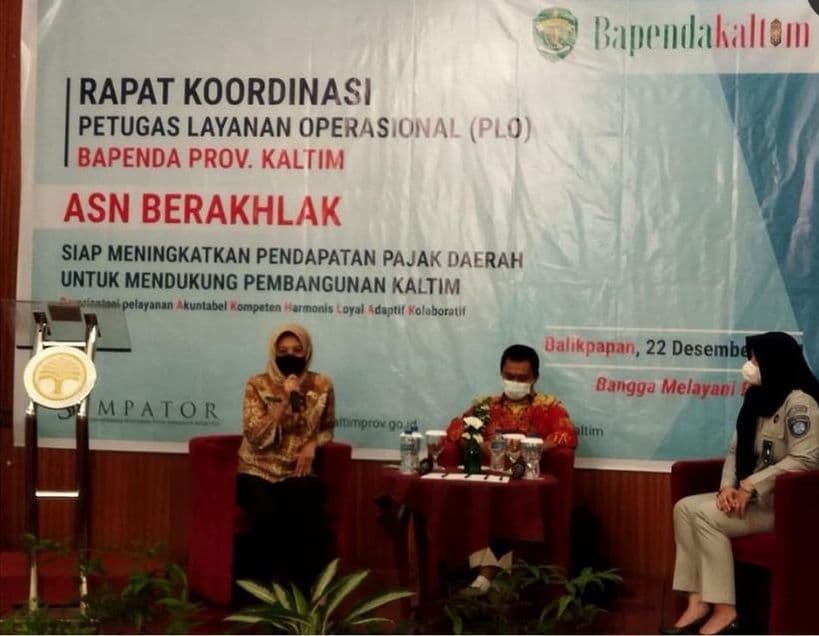 Rakor Bapenda Provinsi Kaltim, di Gran Senyiur Hotel Balikpapan, Rabu 22 Desember 2021 malam