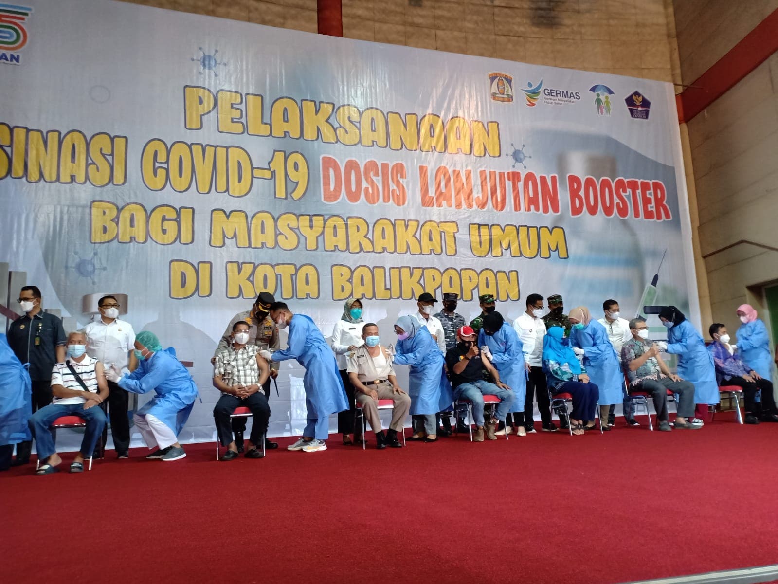 Pelaksanaan Vaksinasi Booster atau lanjutan di Gedung Dome Balikpapan, Rabu (12/1/2022)