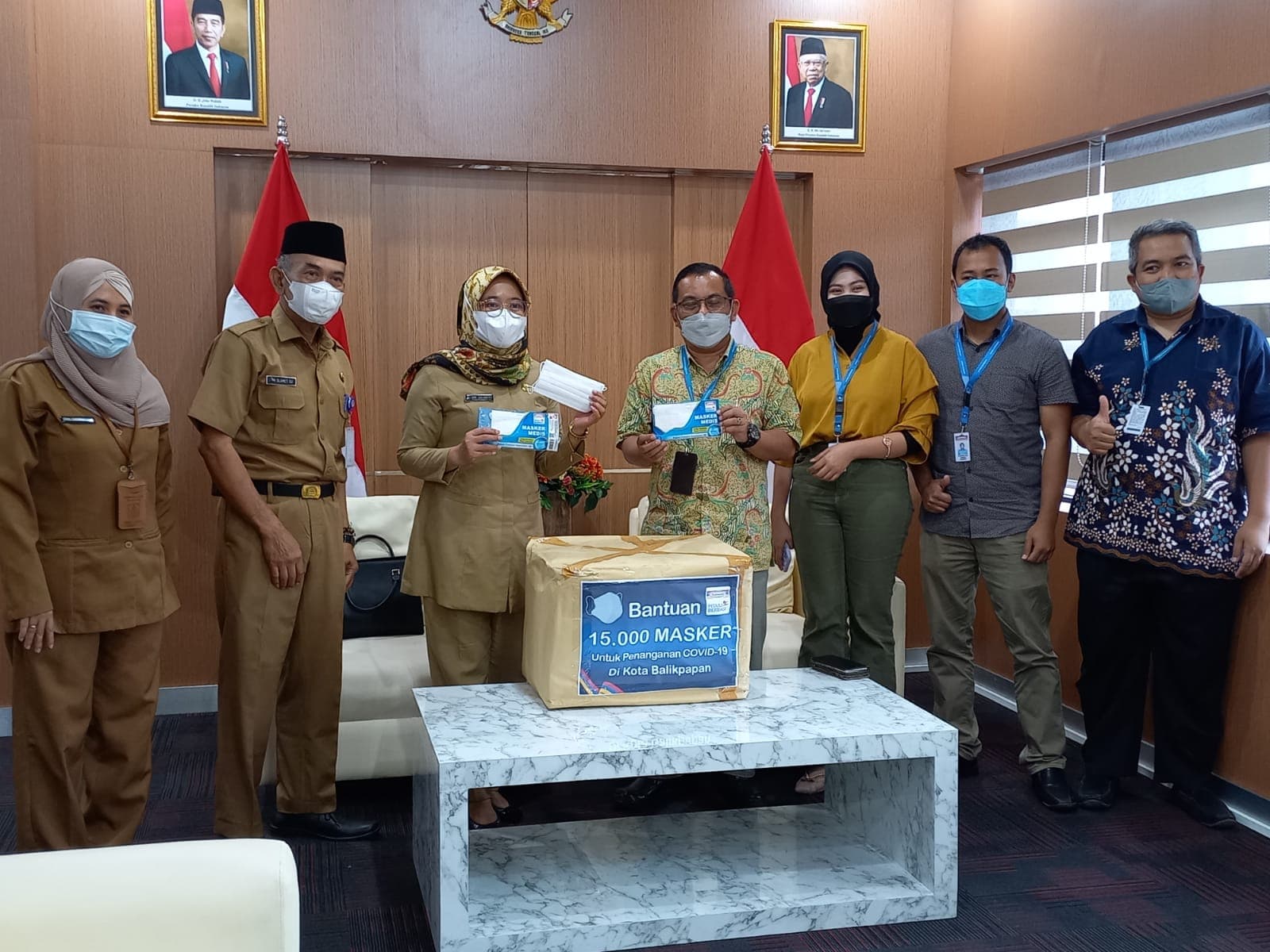 Pemkot Balikpapan terima bantuan masker medis dari Indomaret pada Selasa 19 April 2022