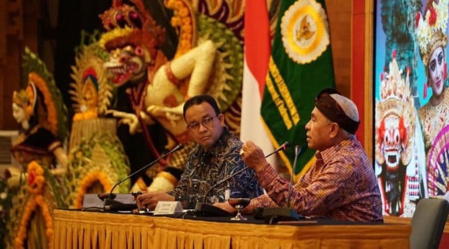 Anies Baswedan dan Isran Noor dalam Rakernas APPSI di Bali, awal tahun ini. Foto: Biro Adpimprov