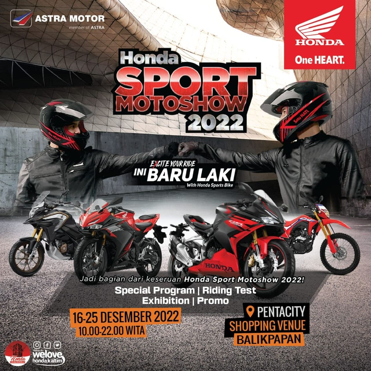 Honda Sport Motoshow 2022 Hadir di Pentacity Shopping Venue