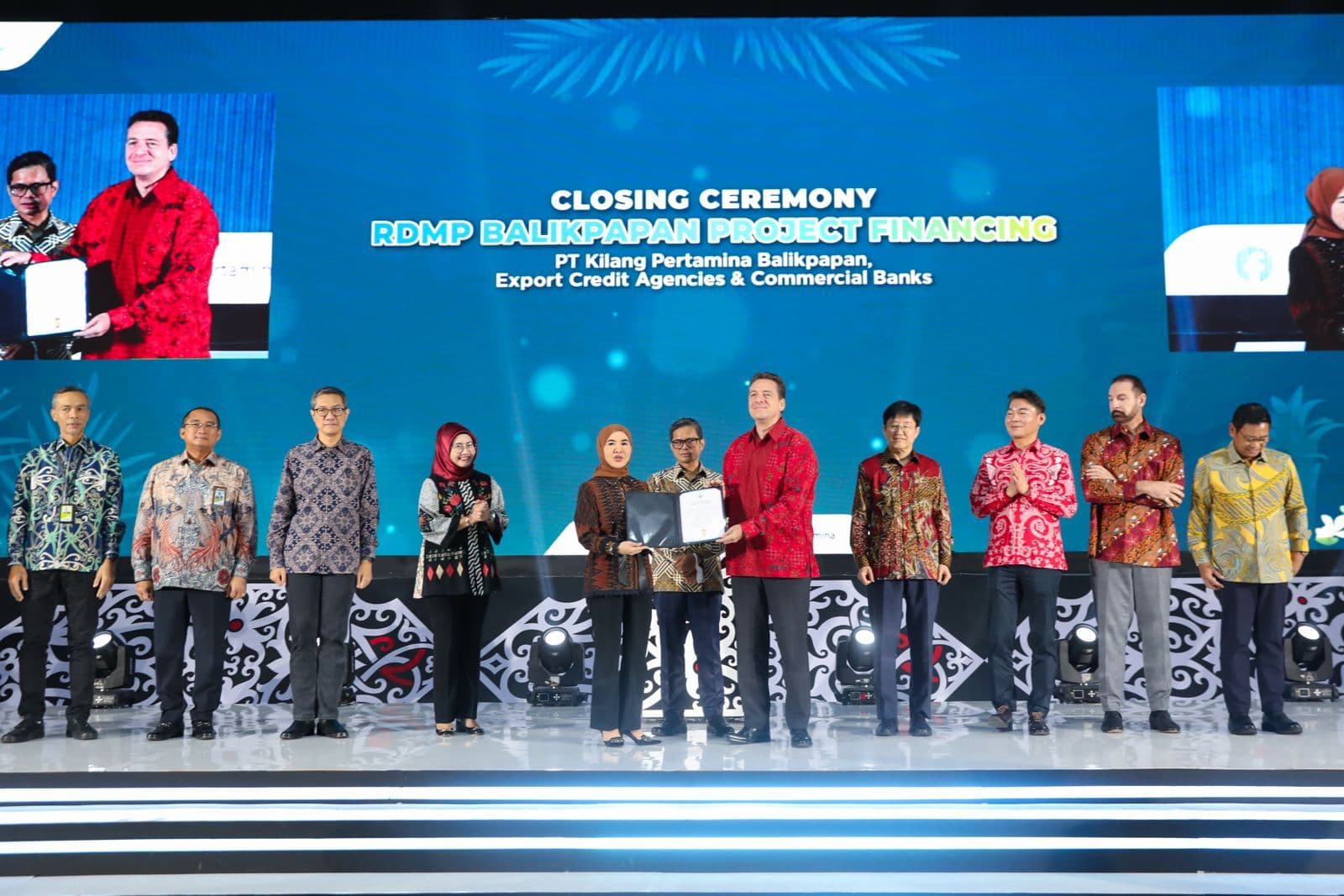 Closing Ceremony Project Financing RDMP Kilang Balikpapan dihadiri oleh Wakil Menteri BUMN I Pahala N. Mansury, Direktur Utama Pertamina Nicke Widyawati, pada Jumat (23/6/2023)