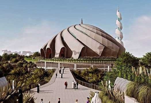 Desain Masjid Negara yang dibangun di lokasi Ibu Kota Nusantara.