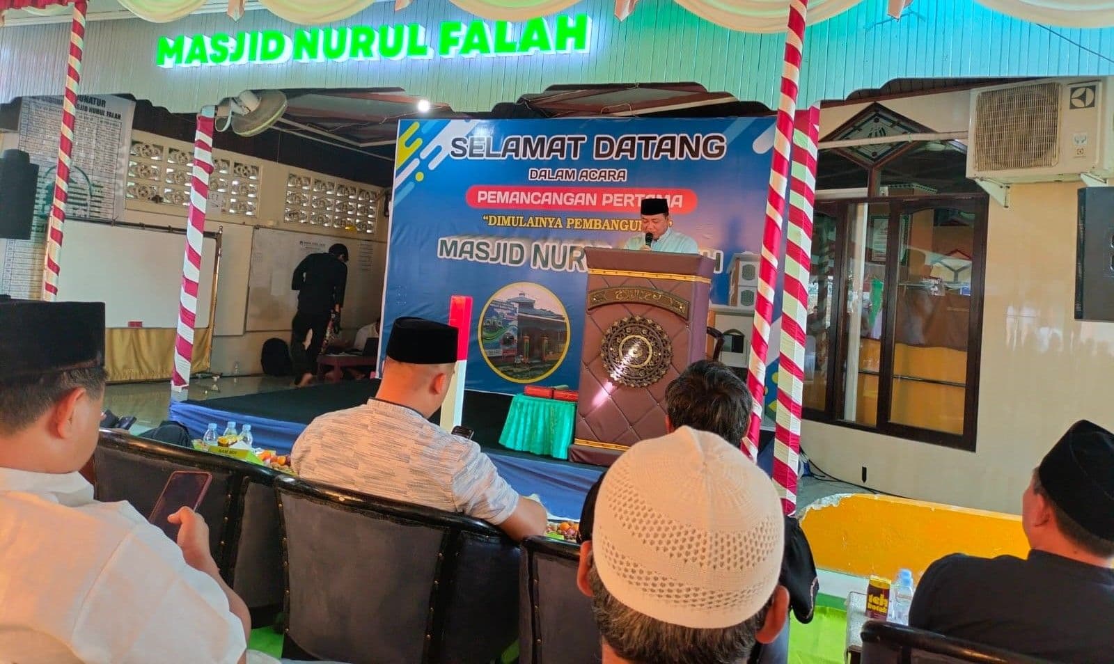 Pemancangan Tiang Pertama Tandai Dimulainya Pembangunan Masjid Nurul Falah  