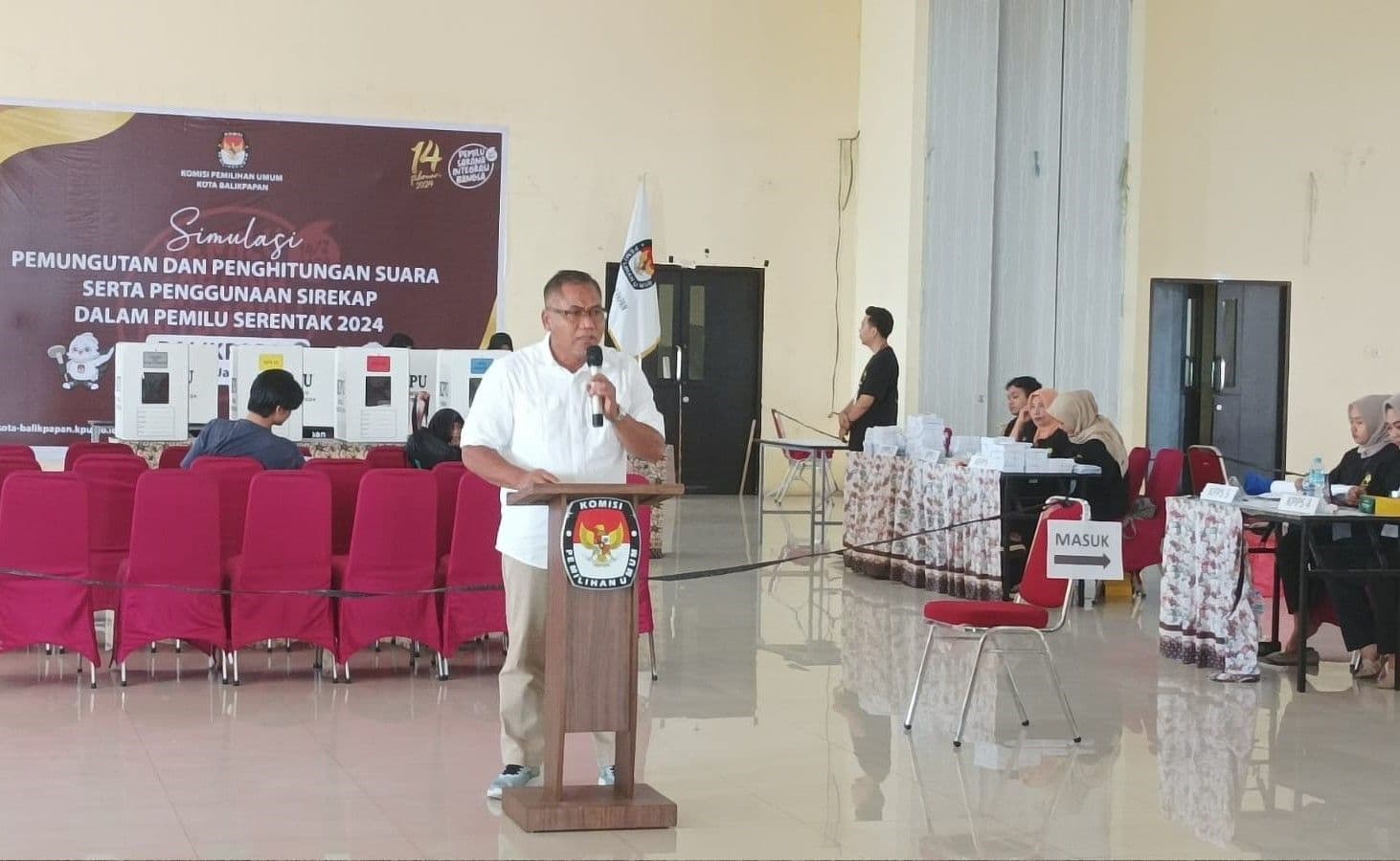 Pemantapan Petugas, KPU Balikpapan Gelar Simulasi Pemungutan dan Penghitungan Suara Pemilu 2024