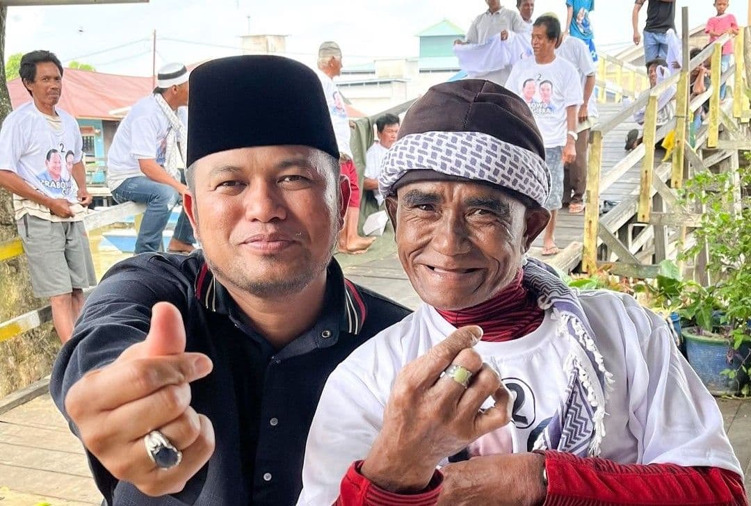 Cagub Kaltim, H Rudy Mas'ud yang dikenal dengan Harum dalam sebuah kampanye Pilpres 2024.