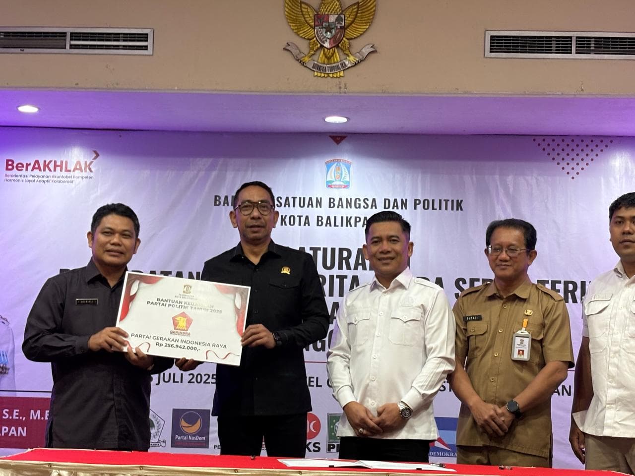 9 Partai Politik di Balikpapan Dapat Bantuan Keuangan 