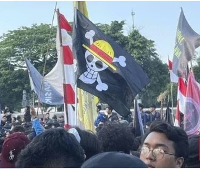 Bendera bajak laut topi jerami One Piece