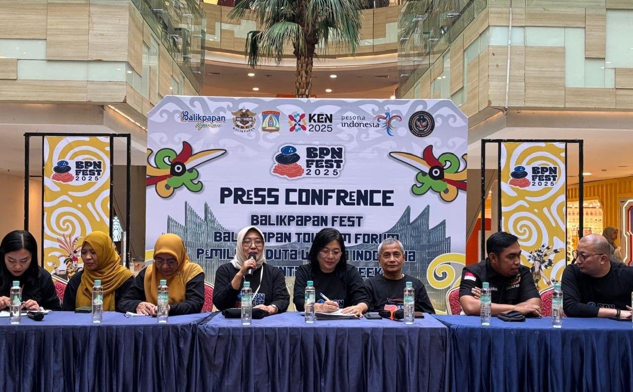 Konferensi Pers Pemkot Balikpapan dalam agenda Balikpapan Fest di Balikpapan Plaza pada Senin 3 November 2025