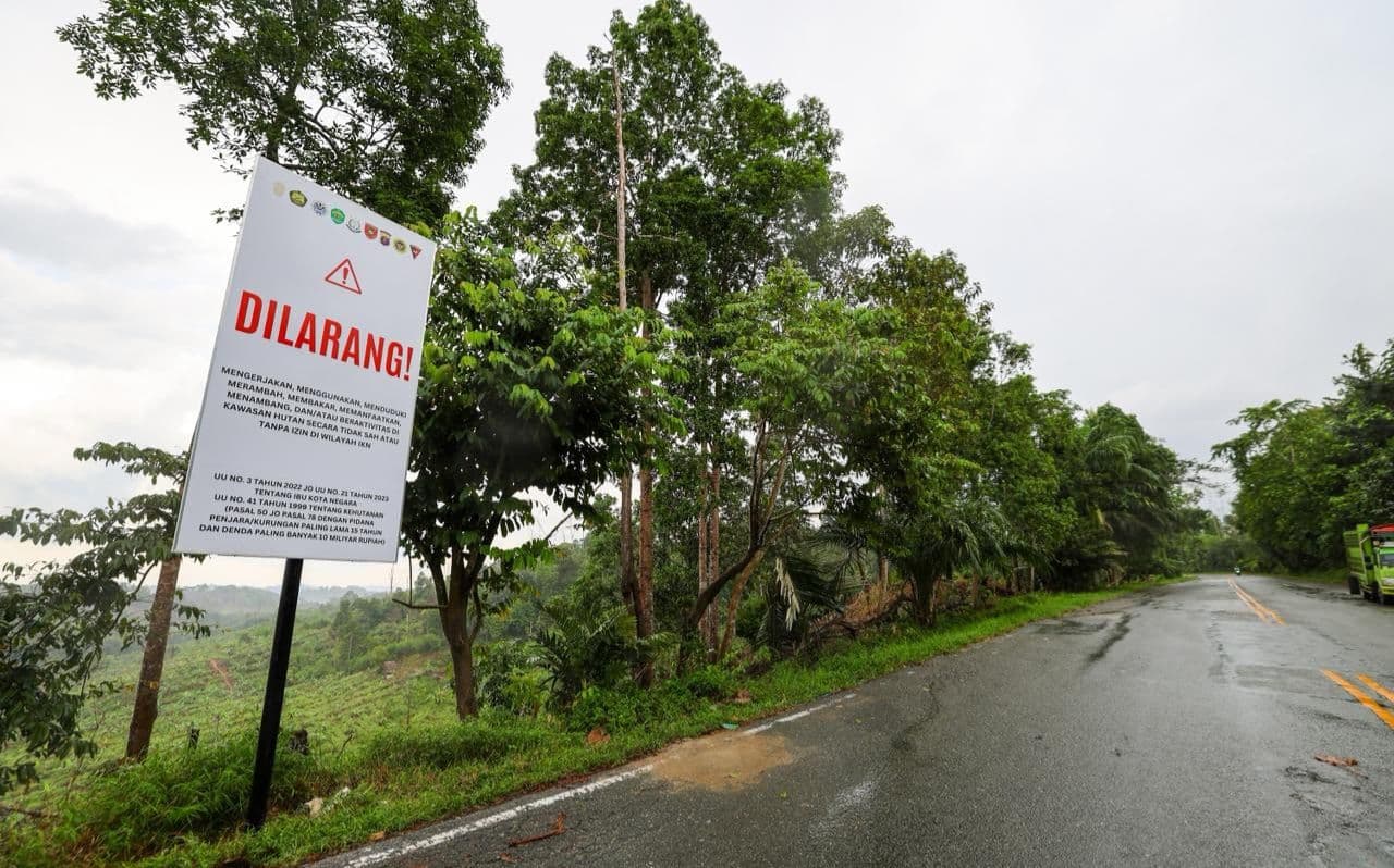 OIKN Pasang Papan Larangan Aktivitas Ilegal Tahura Bukit Suharto 