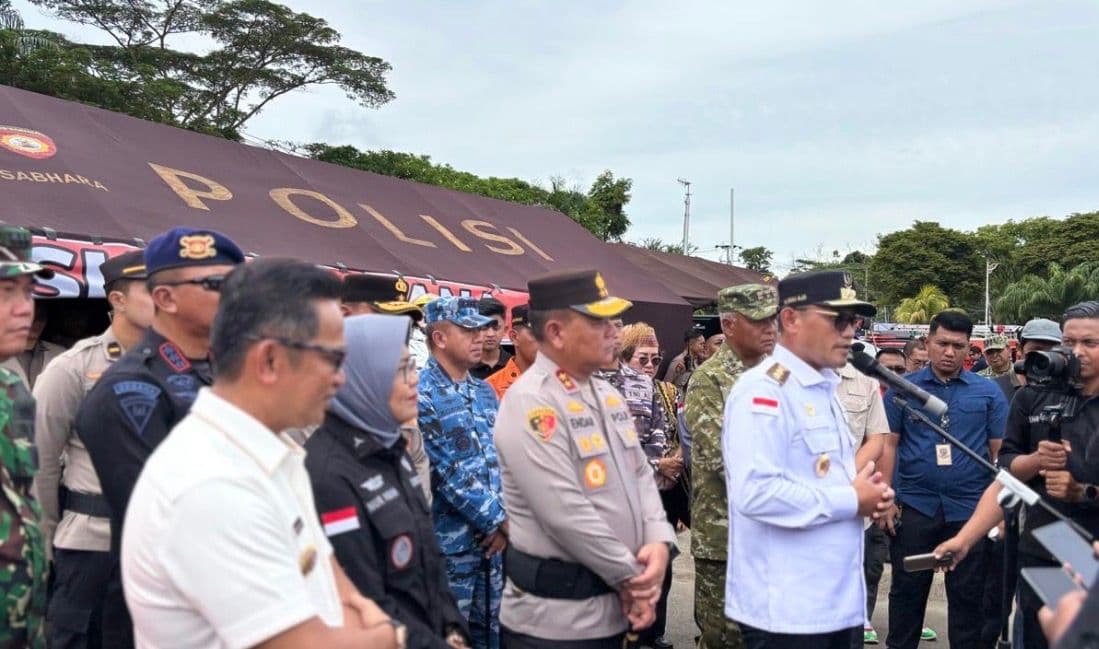 Wagub Provinsi Kaltim Seno Aji ketika memberikan keterangan kepada media usai simulasi di BSCC Balikpapan pada Sabtu 6 Desember 2025
