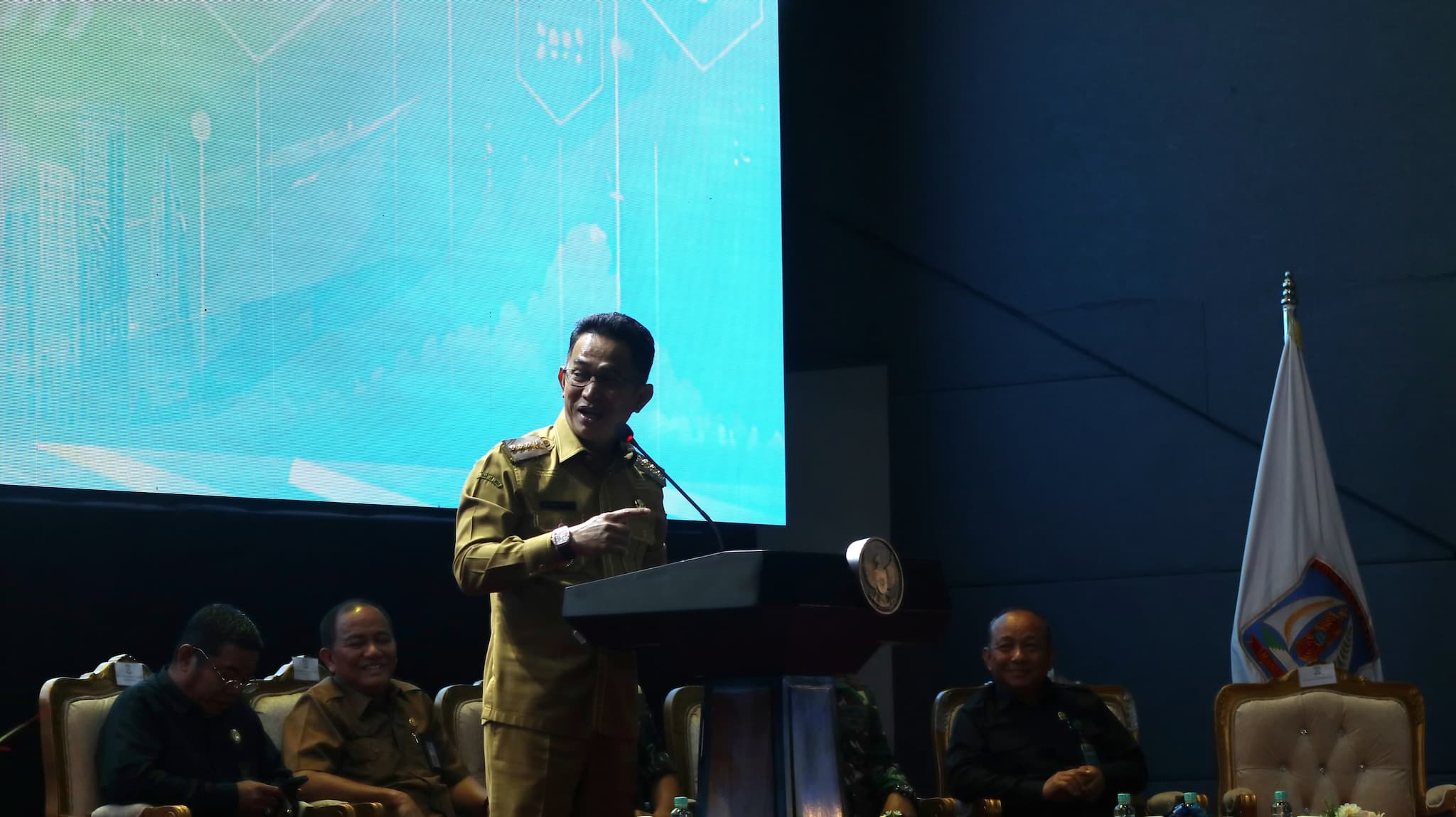 Wali Kota Balikpapan, Rahmad Mas'ud, dalam kegiatan Kick Off dan Sosialisasi Perluasan Piloting Digitalisasi Perlindungan Sosial yang berlangsung di BSCC Dome Balikpapan, Selasa 2 Juni 2026.