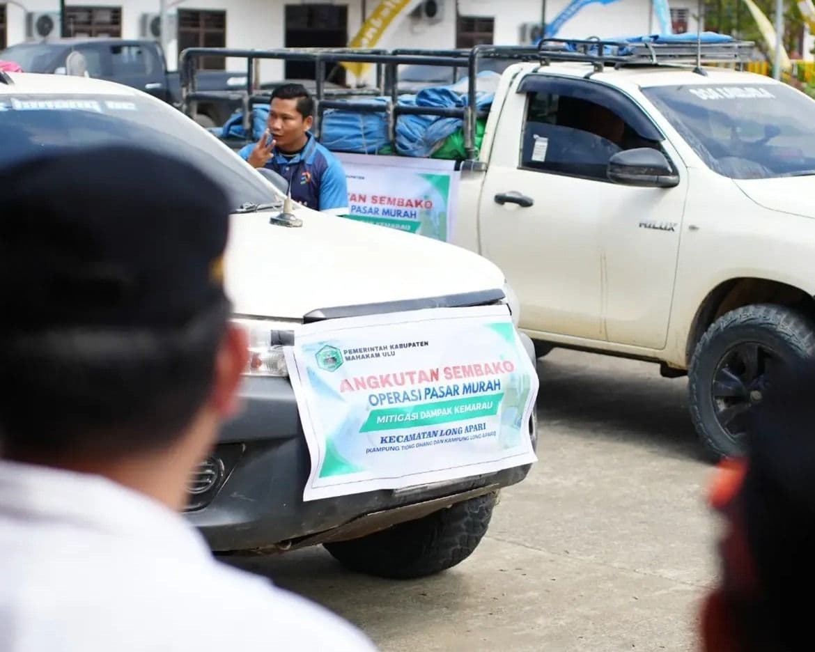 Pemkab Mahulu mengirim 700 paket sembako ke Long Apari untuk membantu warga terdampak kemarau yang menghadapi kendala pasokan akibat surutnya Sungai Mahakam.