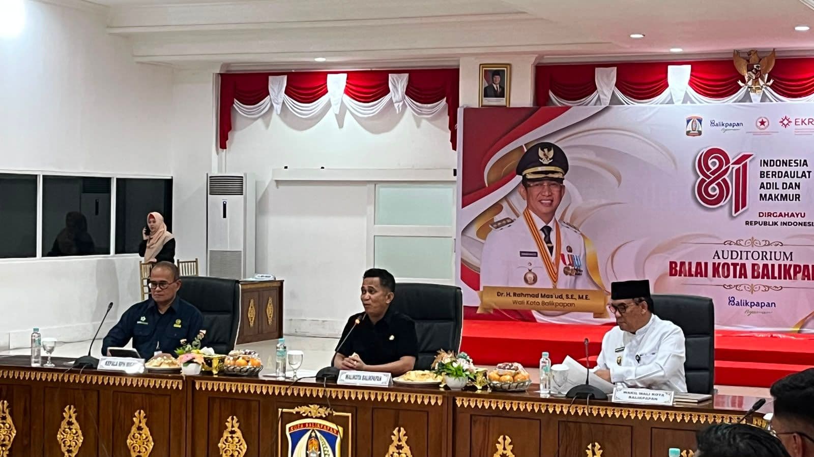Wahyudi Anas setelah mengikuti rapat koordinasi bersama Wali Kota Balikpapan Rahmad Mas’ud dan jajaran Forum Koordinasi Pimpinan Daerah (Forkopimda) di Auditorium Balai Kota Balikpapan, Jumat (14/8/2026).