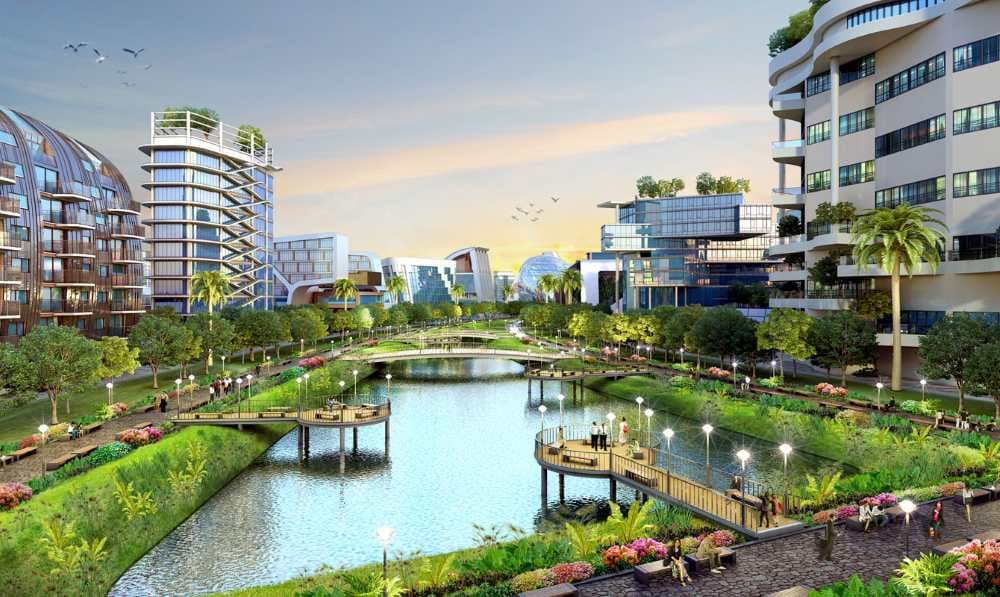 Greenland Square salah satu area commercial lot di boulevard utama Kota Deltamas Bekasi, Jawa Barat.