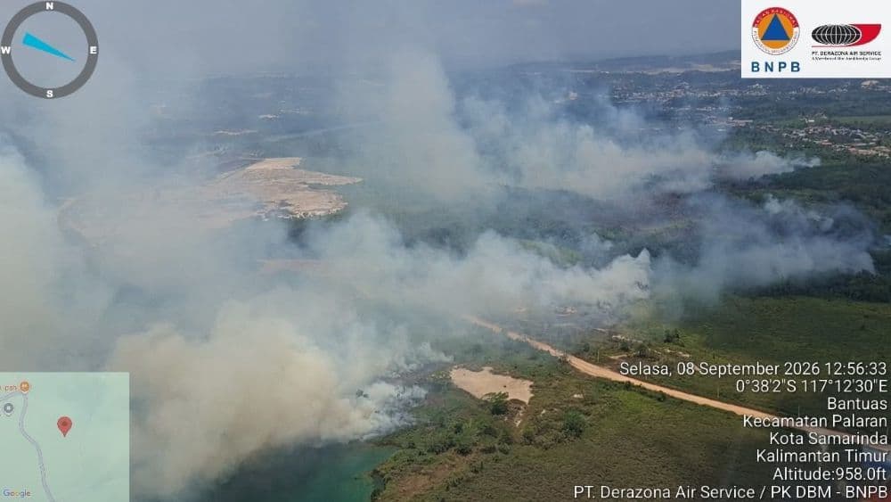 BNPB kerahkan helikopter water bombing di Kaltim.