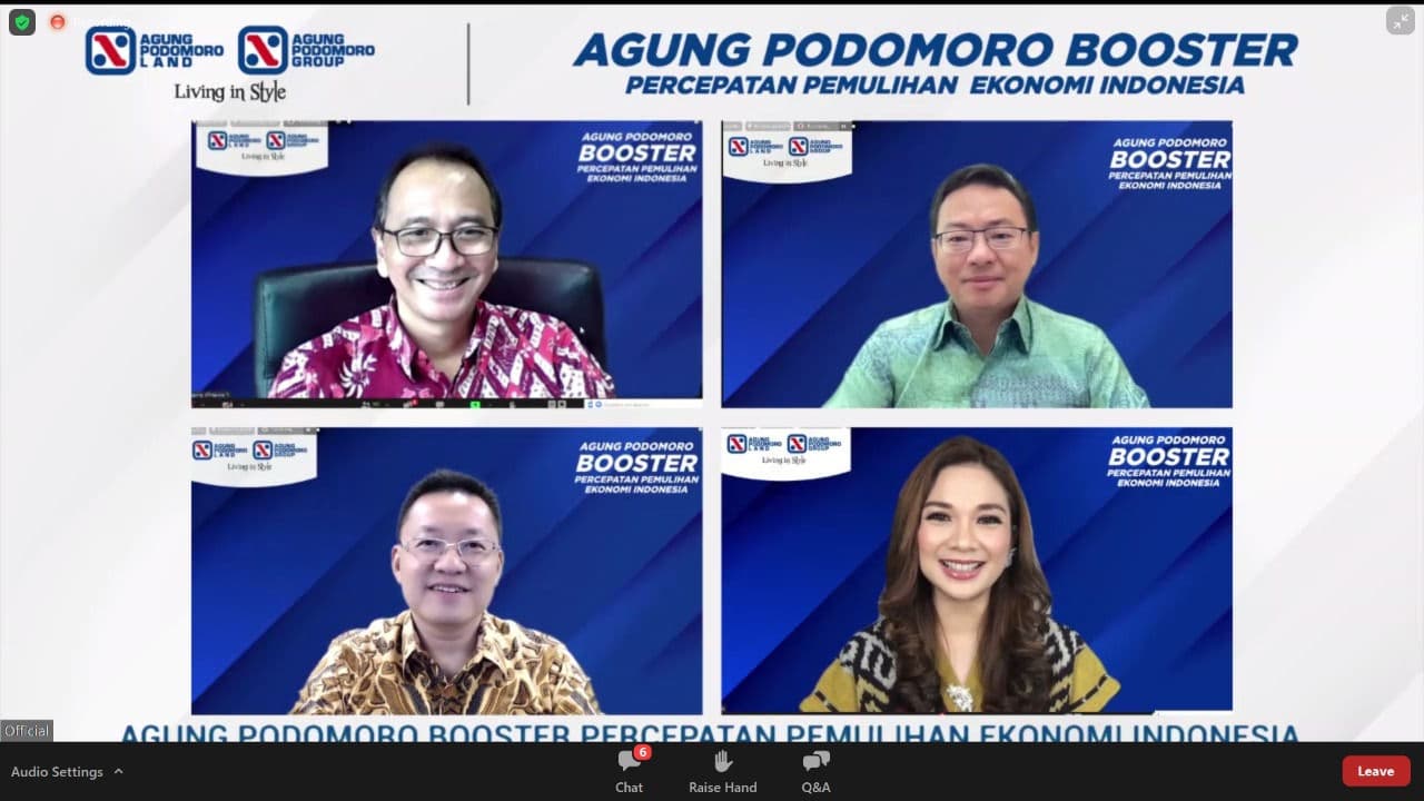 webinar virtual Agung Podomoro dengan tema “Agung Podomoro Booster Percepatan Pemulihan Ekonomi Nasional di Jakarta (17/2/2022).