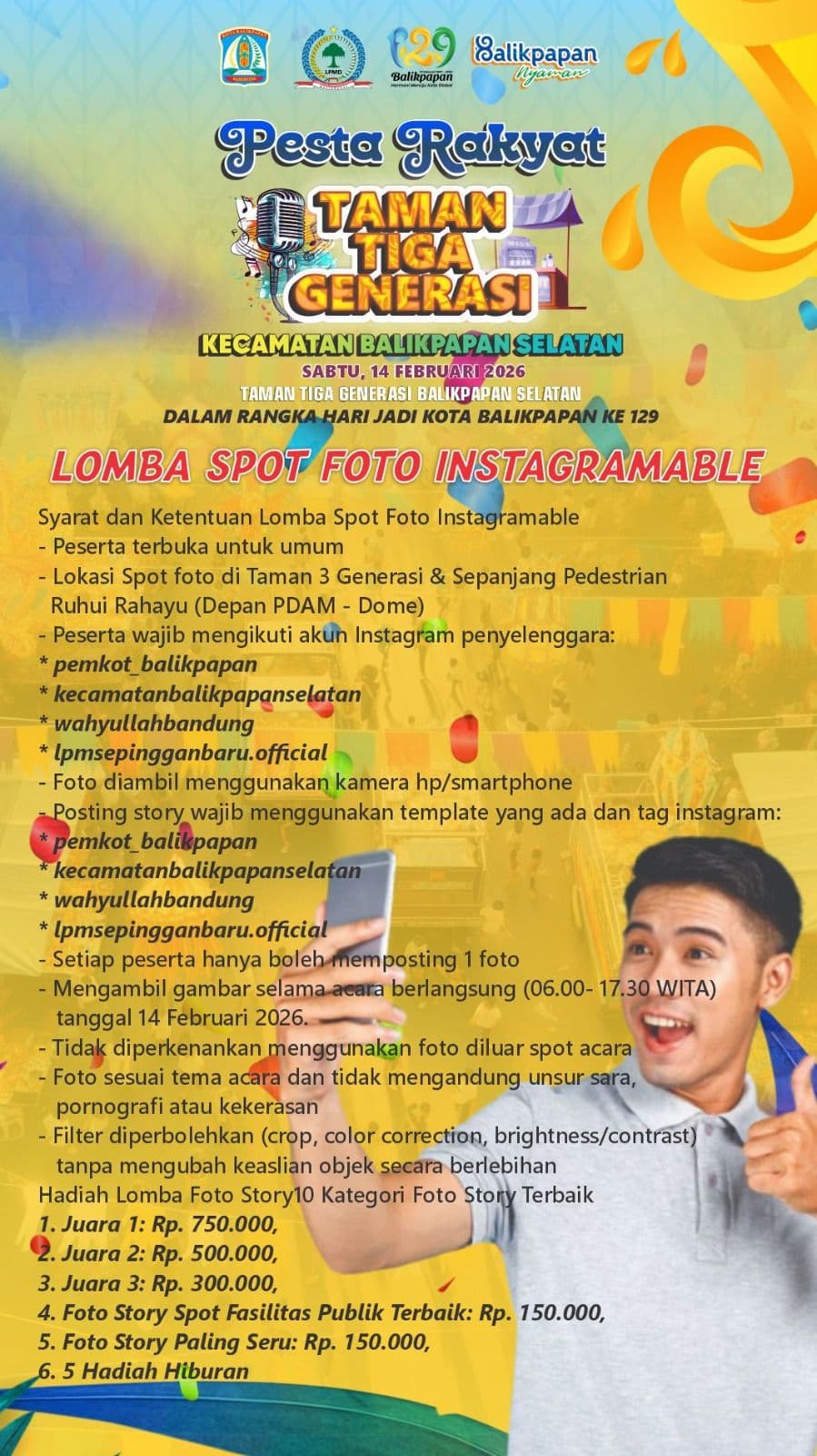 Lomba Foto Instagramable Meriahkan Pesta Rakyat Balikpapan
