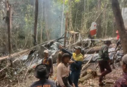 Lokasi puing pesawat diduga Pelita Air yang jatuh di Krayan Timur. (Foto: krayanterkini)