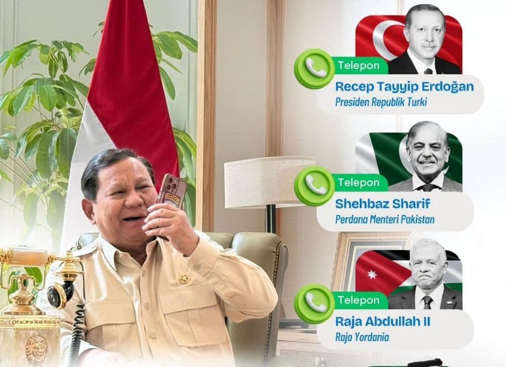 Presiden RI Prabowo Subianto menghubungi sejumlah kepala negara mengucapkan selamat Idulfitri. (Foto: Setkab)