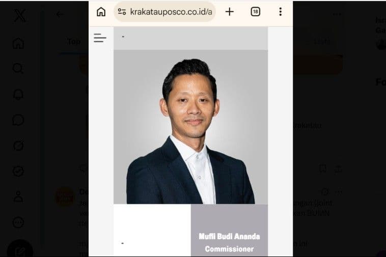 Mufli Budi Ananda, mantan aasisten pribadi Raffi Ahmad menjasi Komisaris BUMN PT Krakatau Posco.