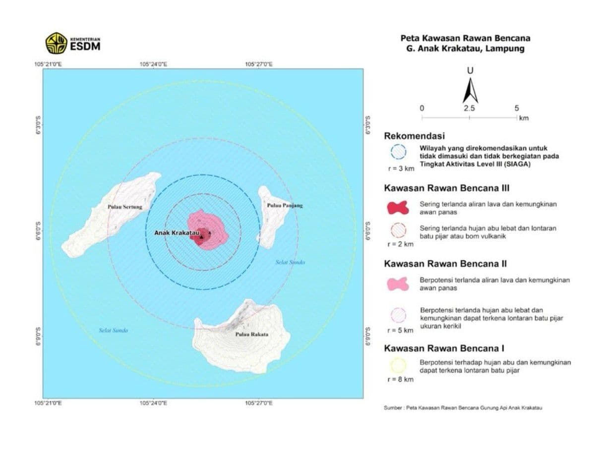 Pengamatan visual Gunungapi Anak Krakatau melalui CCTV Pos Pasauran tanggal 7 September 2026 pukul 05.47 WIB.